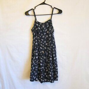 SO Black w/White Floral Design Sleeveless Dress, Womens Size S